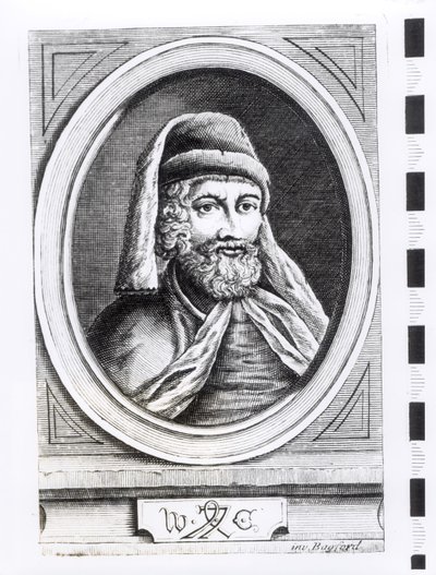 Porträt von William Caxton (c.1422-91) und sein Druckerzeichen von English School